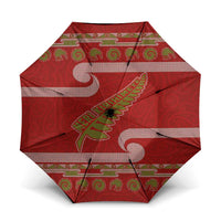 New Zealand Christmas Umbrella Meri Kirihimete Silver Fern Knit Style Green Color LT03 One Size Folded 11.42 inch Opened Diameter 37.4 inch Green - Polynesian Pride