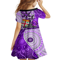 Fiji Australia Rugby Family Matching Long Sleeve Bodycon Dress and Hawaiian Shirt Kangaroo and Palm Tree Purple Tapa Pattern Mix Aboriginal LT03 - Polynesian Pride