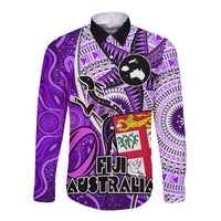 fiji-australia-rugby-long-sleeve-button-shirt-kangaroo-and-palm-tree-purple-tapa-pattern-mix-aboriginal