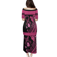 Breast Cancer Awareness Family Matching Puletasi and Hawaiian Shirt Think Pink Polynesian Ribbon and Butterfly LT03 - Polynesian Pride