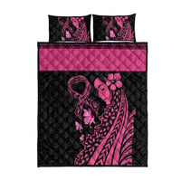 Breast Cancer Awareness Quilt Bed Set Think Pink Polynesian Ribbon and Butterfly
