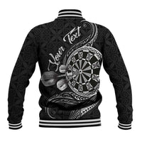 Personalised Niue Darts Masters Baseball Jacket Tribal Hiapo Dartboard - Polynesian Pride