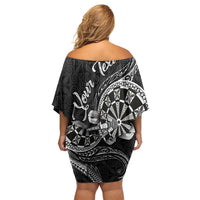 Personalised Niue Darts Masters Family Matching Off Shoulder Short Dress and Hawaiian Shirt Tribal Hiapo Dartboard LT03 - Polynesian Pride