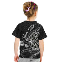 Personalised Niue Darts Masters Kid T Shirt Tribal Hiapo Dartboard - Polynesian Pride