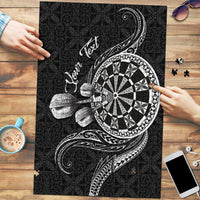 Personalised Niue Darts Masters Puzzle Tribal Hiapo Dartboard - Polynesian Pride