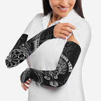 Personalised New Zealand Aotearoa Darts Masters Arm Sleeves Tribal Silver Fern and Ta Moko Dartboard - Polynesian Pride
