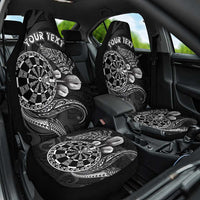 Personalised New Zealand Aotearoa Darts Masters Car Seat Cover Tribal Silver Fern and Ta Moko Dartboard LT03 One Size Black - Polynesian Pride