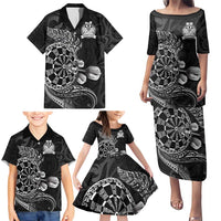Personalised New Zealand Aotearoa Darts Masters Family Matching Puletasi and Hawaiian Shirt Tribal Silver Fern and Ta Moko Dartboard LT03 - Polynesian Pride