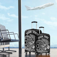 Personalised New Zealand Aotearoa Darts Masters Luggage Cover Tribal Silver Fern and Ta Moko Dartboard LT03 - Polynesian Pride