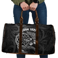 Personalised New Zealand Aotearoa Darts Masters Travel Bag Tribal Silver Fern and Ta Moko Dartboard LT03 Black - Polynesian Pride