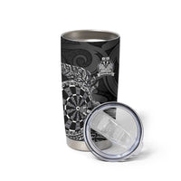 Personalised New Zealand Aotearoa Darts Masters Tumbler Cup Tribal Silver Fern and Ta Moko Dartboard LT03 - Polynesian Pride