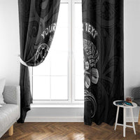 Personalised New Zealand Aotearoa Darts Masters Window Curtain Tribal Silver Fern and Ta Moko Dartboard - Polynesian Pride