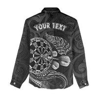 Personalised New Zealand Aotearoa Darts Masters Women Casual Shirt Tribal Silver Fern and Ta Moko Dartboard LT03 - Polynesian Pride