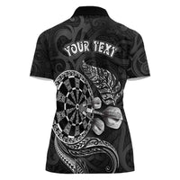 Personalised New Zealand Aotearoa Darts Masters Women Polo Shirt Tribal Silver Fern and Ta Moko Dartboard LT03 - Polynesian Pride