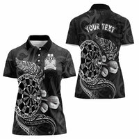 Personalised New Zealand Aotearoa Darts Masters Women Polo Shirt Tribal Silver Fern and Ta Moko Dartboard LT03 - Polynesian Pride