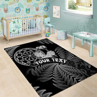 Personalised New Zealand Aotearoa Darts Masters Area Rug Silver Fern and Maori Spirit - Polynesian Pride