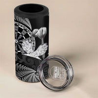 Personalised New Zealand Aotearoa Darts Masters 4 in 1 Can Cooler Tumbler Silver Fern and Maori Spirit LT03 - Polynesian Pride