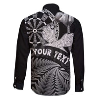 Personalised New Zealand Aotearoa Darts Masters Family Matching Off The Shoulder Long Sleeve Dress and Hawaiian Shirt Silver Fern and Maori Spirit LT03 - Polynesian Pride