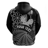 Personalised New Zealand Aotearoa Darts Masters Hoodie Silver Fern and Maori Spirit LT03 - Polynesian Pride