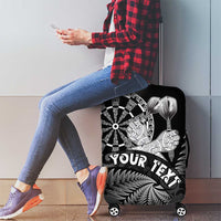 Personalised New Zealand Aotearoa Darts Masters Luggage Cover Silver Fern and Maori Spirit LT03 - Polynesian Pride