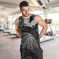 Personalised New Zealand Aotearoa Darts Masters Men Tank Top Silver Fern and Maori Spirit - Polynesian Pride
