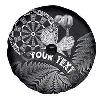 Personalised New Zealand Aotearoa Darts Masters Spare Tire Cover Silver Fern and Maori Spirit LT03 - Polynesian Pride