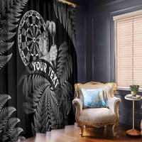 Personalised New Zealand Aotearoa Darts Masters Window Curtain Silver Fern and Maori Spirit - Polynesian Pride