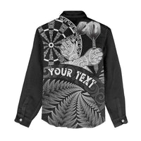 Personalised New Zealand Aotearoa Darts Masters Women Casual Shirt Silver Fern and Maori Spirit LT03 - Polynesian Pride