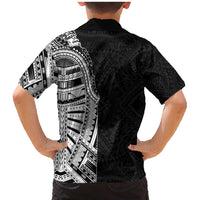 Traditional Polynesian Art Tattoos Family Matching Mermaid Dress and Hawaiian Shirt Black Color LT03 - Polynesian Pride