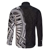 Traditional Polynesian Art Tattoos Family Matching Summer Maxi Dress and Hawaiian Shirt Black Color LT03 - Polynesian Pride