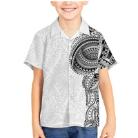 Traditional Polynesian Art Tattoos Family Matching Mermaid Dress and Hawaiian Shirt White Color LT03 Son's Shirt White - Polynesian Pride