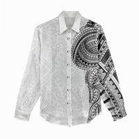Traditional Polynesian Art Tattoos Women Casual Shirt White Color LT03 - Polynesian Pride