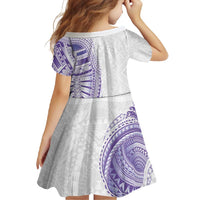 Traditional Polynesian Art Tattoos Family Matching Off Shoulder Maxi Dress and Hawaiian Shirt Purple Color LT03 - Polynesian Pride
