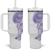 Traditional Polynesian Art Tattoos Tumbler With Handle Purple Color LT03 One Size: 40 oz Purple - Polynesian Pride