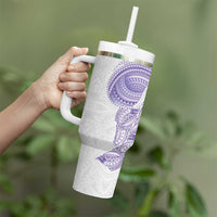 Traditional Polynesian Art Tattoos Tumbler With Handle Purple Color LT03 - Polynesian Pride