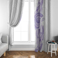 Traditional Polynesian Art Tattoos Window Curtain Purple Color - Polynesian Pride