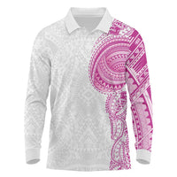 Traditional Polynesian Art Tattoos Long Sleeve Polo Shirt Pink Color LT03 Pink - Polynesian Pride