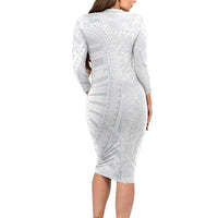Lotu Tamaiti Long Sleeve Bodycon Dress Traditional Samoan Art Tattoos - Polynesian Pride