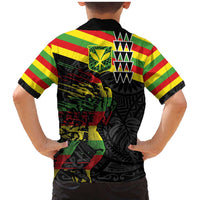 Kanaka Maoli Running Family Matching Mermaid Dress and Hawaiian Shirt Kakau Pattern with Kanaka Maoli Flag Color LT03 - Polynesian Pride