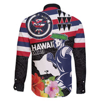 Honolulu Running Race Family Matching Short Sleeve Bodycon Dress and Hawaiian Shirt Hawaii Marathon Kakau Art with Hibiscus and National Flag Style LT03 - Polynesian Pride