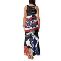 Honolulu Running Race Family Matching Tank Maxi Dress and Hawaiian Shirt Hawaii Marathon Kakau Art with Hibiscus and National Flag Style LT03 - Polynesian Pride