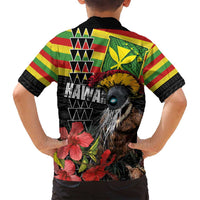 Kanaka Maoli Ikaika Warrior Family Matching Off Shoulder Maxi Dress and Hawaiian Shirt Hibiscus Kakau Art and Tapa Tribal Pattern LT03 - Polynesian Pride