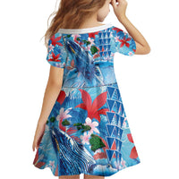 Hawaiian Waves Whale Family Matching Off Shoulder Maxi Dress and Hawaiian Shirt Kakau Art and Tropical Red Hibiscus Flowers