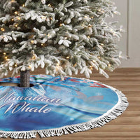 Hawaiian Waves Whale Tree Skirt Kakau Art and Tropical Red Hibiscus Flowers LT03 - Polynesian Pride