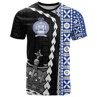 Fiji Queen Victoria School T Shirt Tapa and Polynesian Tribal Pattern Half Style LT03 Black - Polynesian Pride
