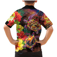 Hawaiian Sea Animals Love Couple Family Matching Mermaid Dress and Hawaiian Shirt Aloha Sunset Symphony LT03 - Polynesian Pride