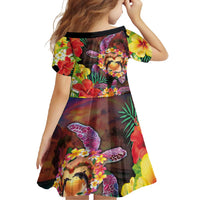 Hawaiian Sea Animals Love Couple Family Matching Off Shoulder Maxi Dress and Hawaiian Shirt Aloha Sunset Symphony LT03 - Polynesian Pride