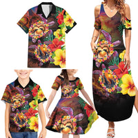 Hawaiian Sea Animals Love Couple Family Matching Summer Maxi Dress and Hawaiian Shirt Aloha Sunset Symphony LT03 - Polynesian Pride