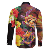 Hawaiian Sea Animals Love Couple Family Matching Tank Maxi Dress and Hawaiian Shirt Aloha Sunset Symphony LT03 - Polynesian Pride