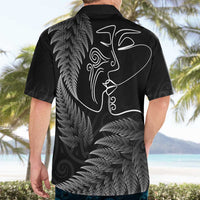 New Zealand Valentine's Day Hawaiian Shirt Silver Fern and Line Art Love Couple LT03 - Polynesian Pride